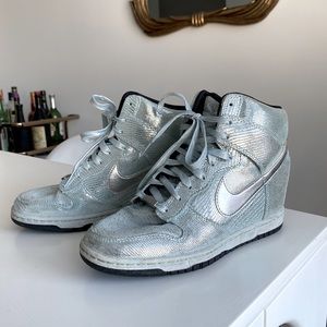 Nike “Disco Ball” metallic Sky Hi wedge sneakers - limited edition!